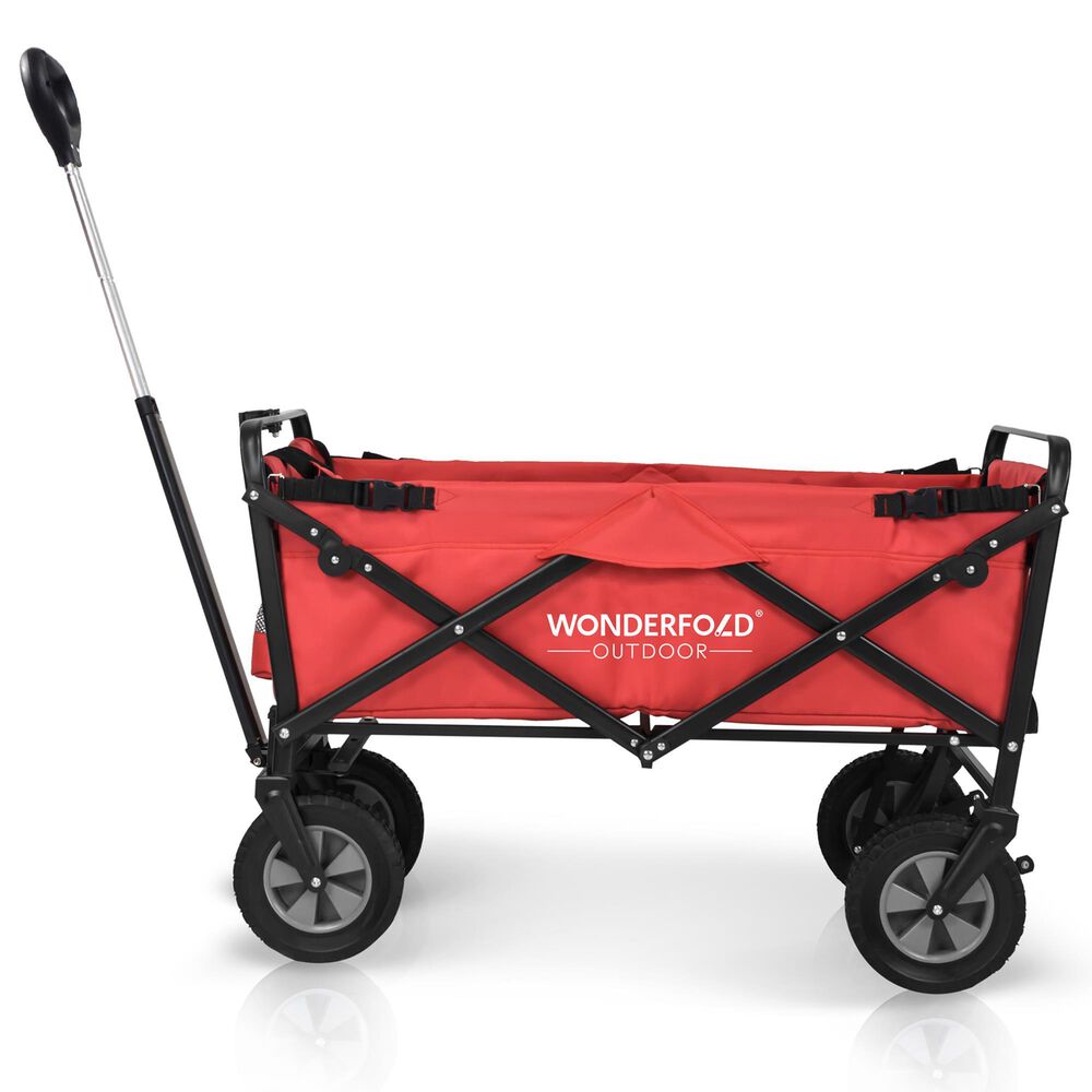 Wonderfold Utility Folding Wagon with Stand in Red, , large