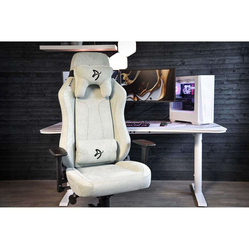 Arozzi Vernazza Soft Fabric Gaming Chair in Pearl Green, , large