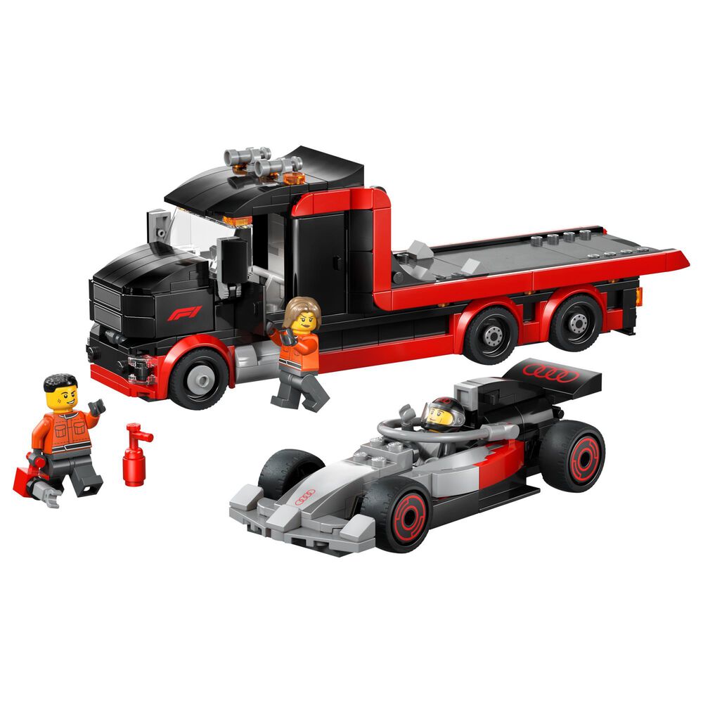 LEGO City F1 Display Truck with Audi F1 Race Car Building Set, , large