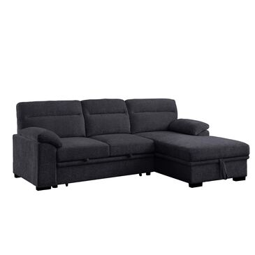 Lilola Home Kipling II 92.5" Stationary Sleeper Sofa in Dark Gray, , large