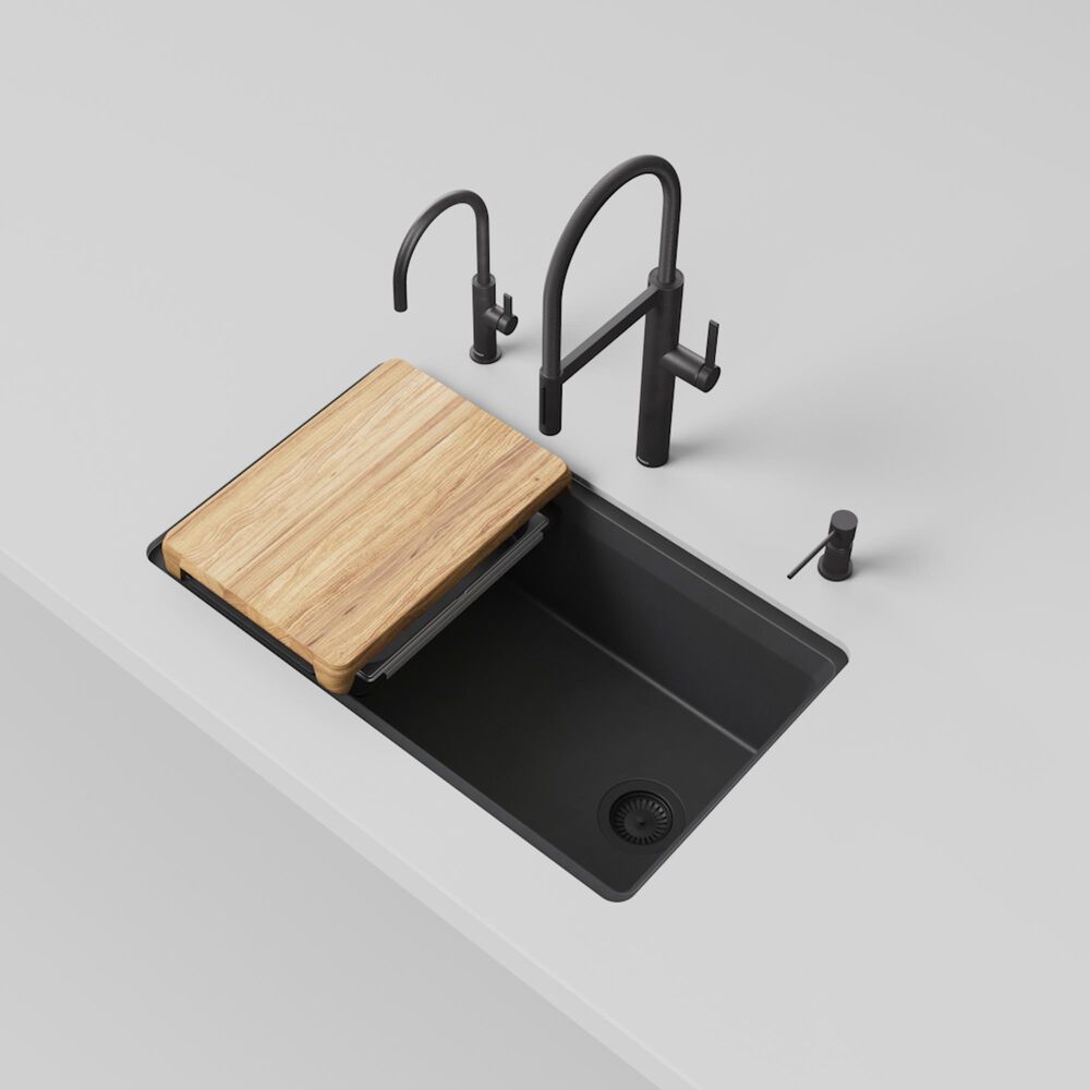 Blanco Inteos 33" Single Bowl Kitchen Sinks in Coal Black, , large