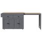 HOMLUX 75" Kitchen Island with Extendable Dining Table in Grey, , large