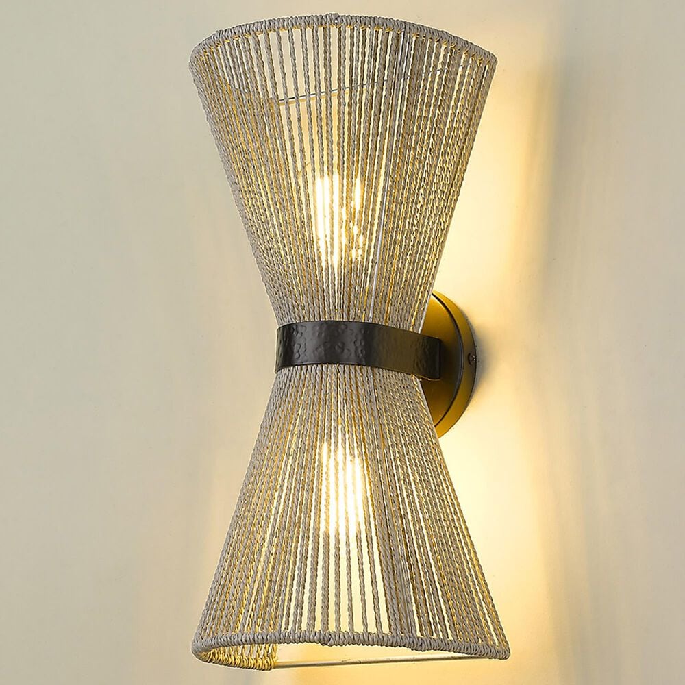 Golden Lighting Avon 2-Light Wall Sconce in Matte Black, , large