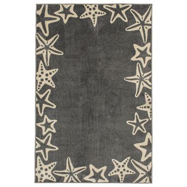 Central Oriental Terrace Tropic Sandy Starfish 5" x 7"3" Stone and Snow Area Rug, , large
