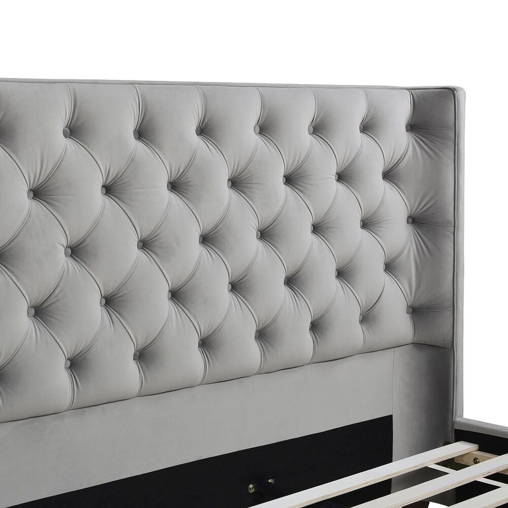 Jennifer Taylor Home Manhattan King Platform Bed in Opal Grey, , large
