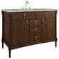 James Martin Kinnsden 48" Single Bathroom Vanity in Sable Oak with 3 cm Victorian Silver Silestone Top, Rectangular Sink and FreePower Wireless Charger, , large