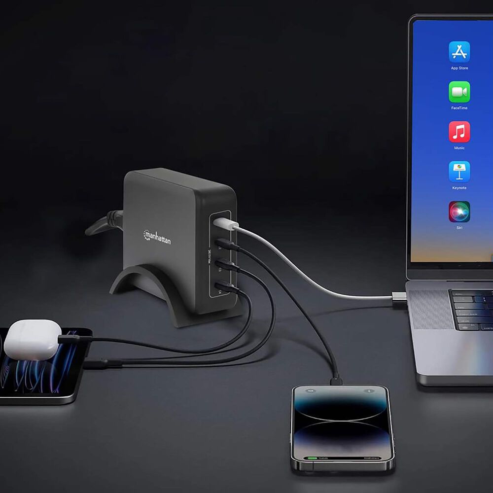 Manhattan 4-Port GaN USB Power Delivery Charging Station in Black, , large