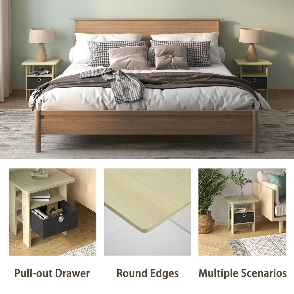 HOMLUX 1-Drawer End Table in Steam Beech, , large