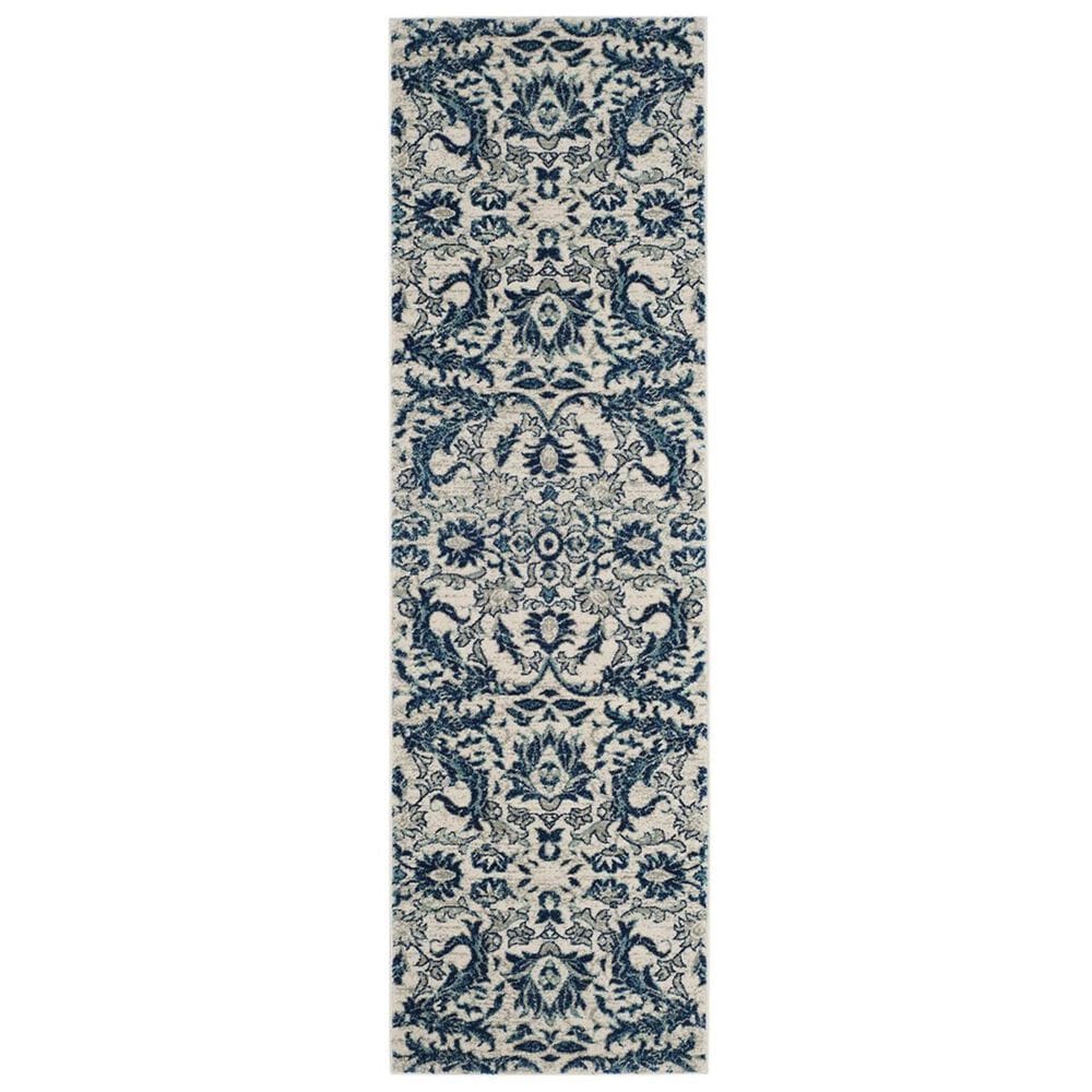 Safavieh Evoke EVK238C 2"2" x 11" Ivory and Blue Runner, , large