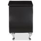 Baxton Studio Erin 2-Drawer Nightstand with Black Faux Leather Upholstery in Chrome, , large