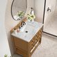 James Martin Vanities Malibu 36" Single Bathroom Vanity in Amber Birch with 3 cm Carrara White Marble Top and Rectangular Sink, , large