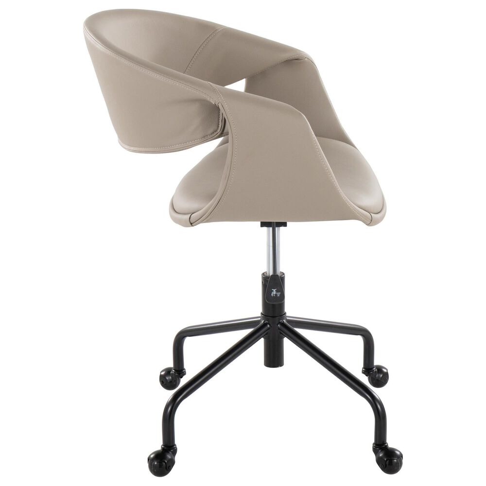 Lumisource Curvo Task Chair with Light Grey Cushion in Black, , large