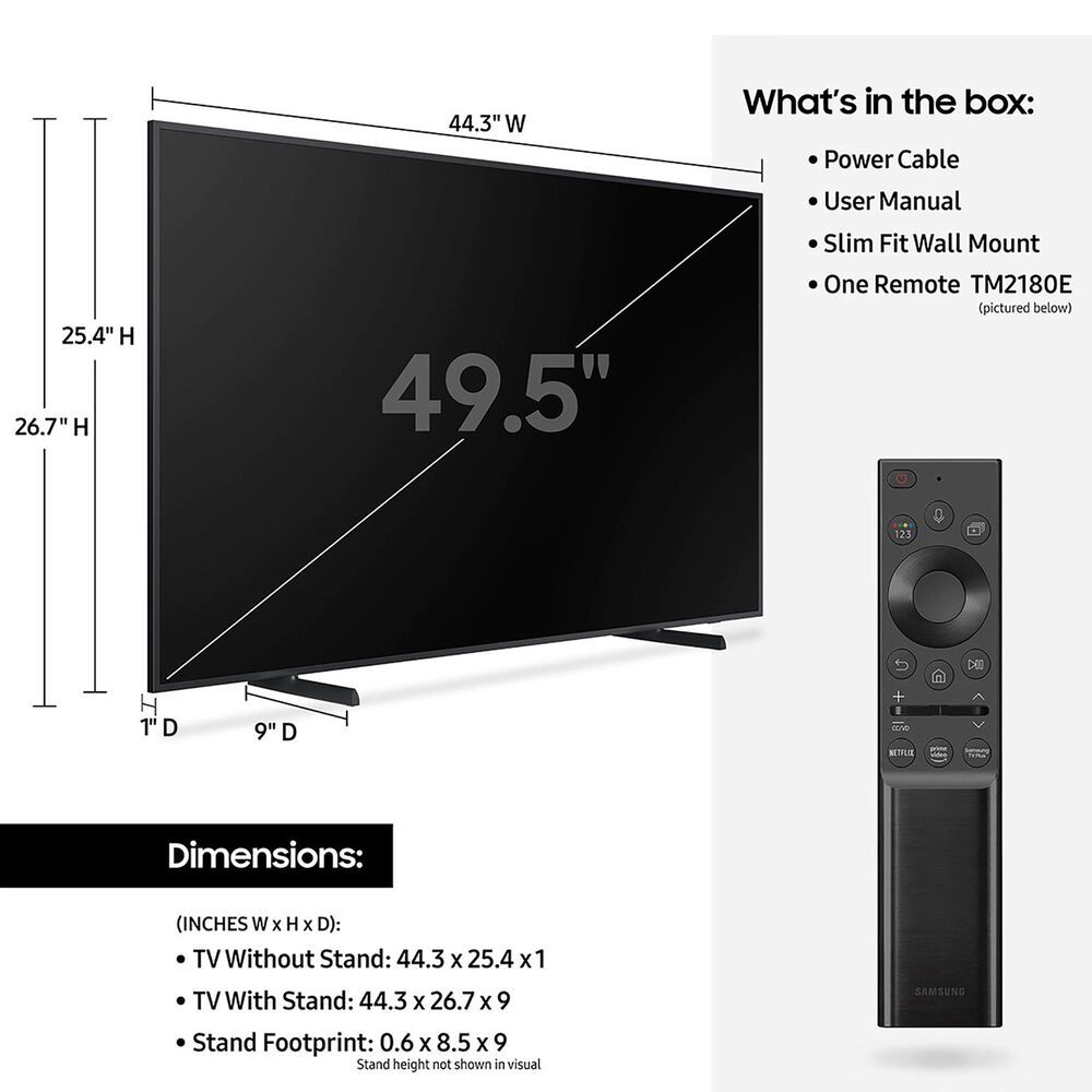 Samsung 50 Ls03 Class The Frame 21 4k Smart Tv Qled Hdtv With Hdr Nebraska Furniture Mart