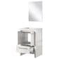 Lexora Home Lafarre 24" Single Bathroom Vanity in Rustic Acacia with 2 cm White Cultured Marble Top, Rectangular Sink and 18" Mirror, , large