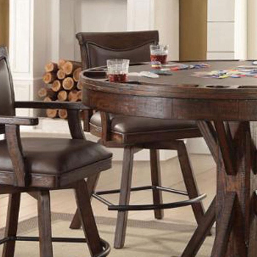 Radius Gettysburg 5-Piece Round Game Table Set in Chestnut Oak, , large