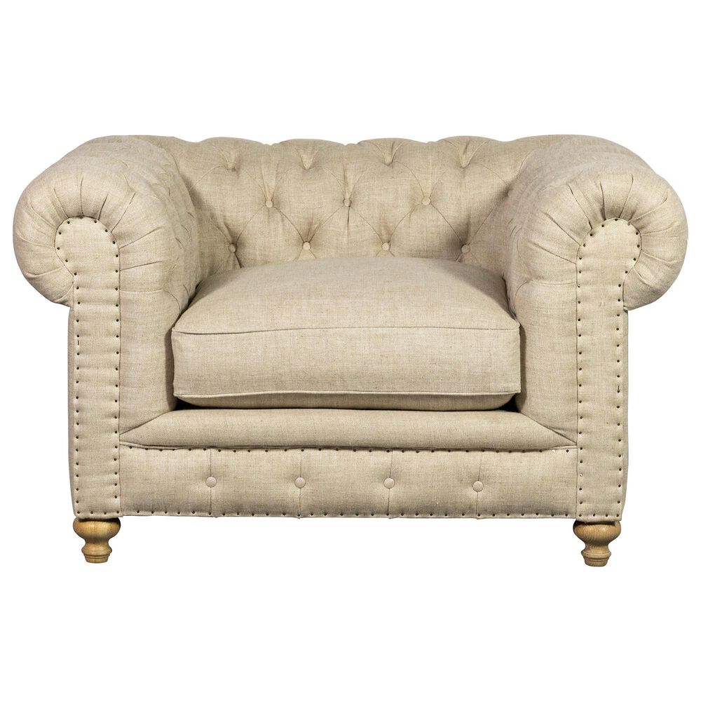 Vintage Furnishings Finn Fabric Club Chair in Beige, , large