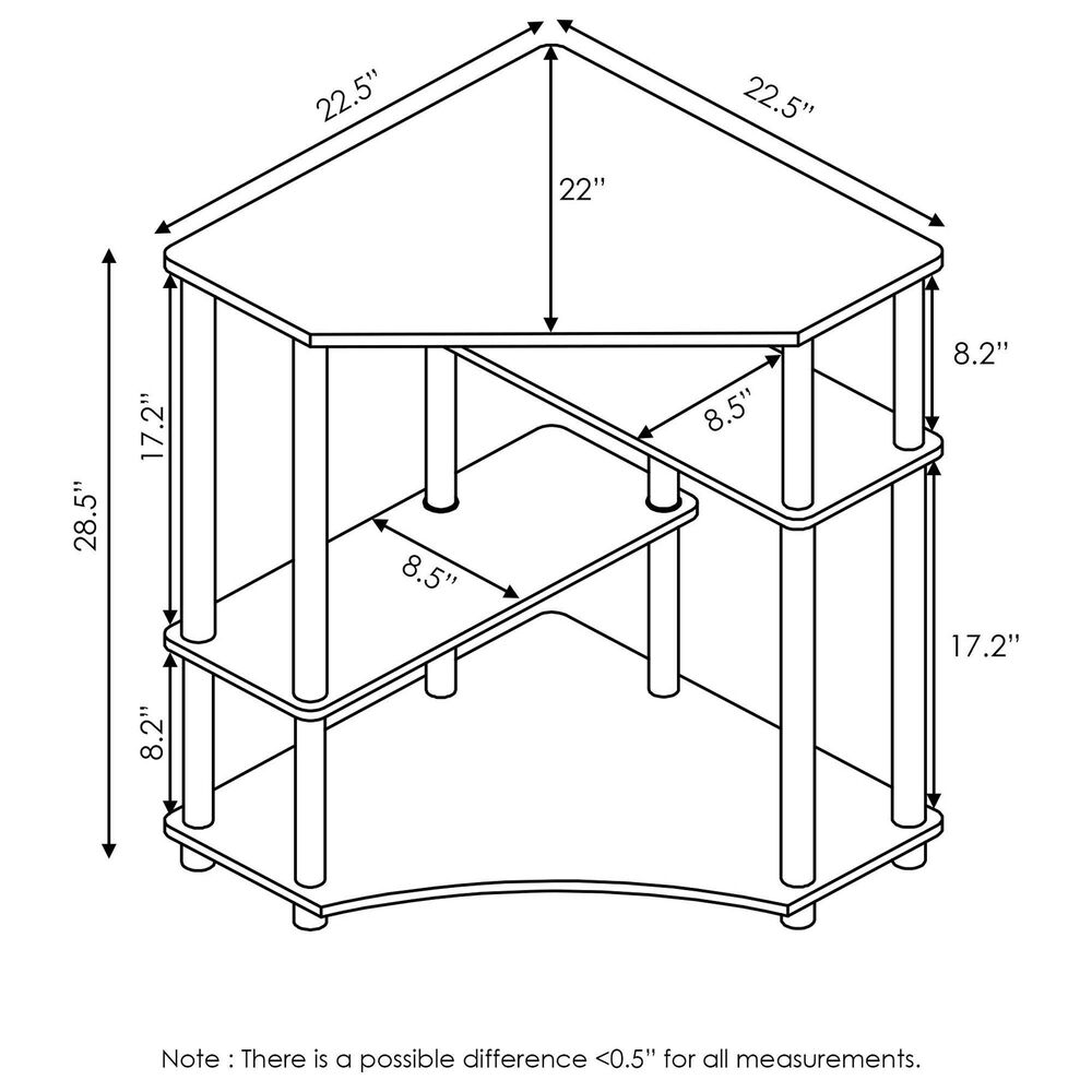 HOMLUX Multipurpose Corner Desk with Storage Shelves in French Oak Grey and Black, , large