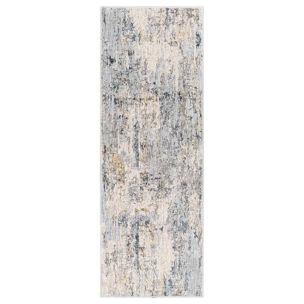 Surya Laila 2"7" x 7"3" Light Gray, Navy, Camel, Wheat and Charcoal Runner, , large