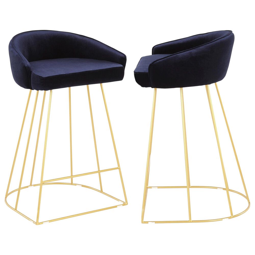 Lumisource Canary Counter Stool in Blue/Gold &#40;Set of 2&#41;, , large