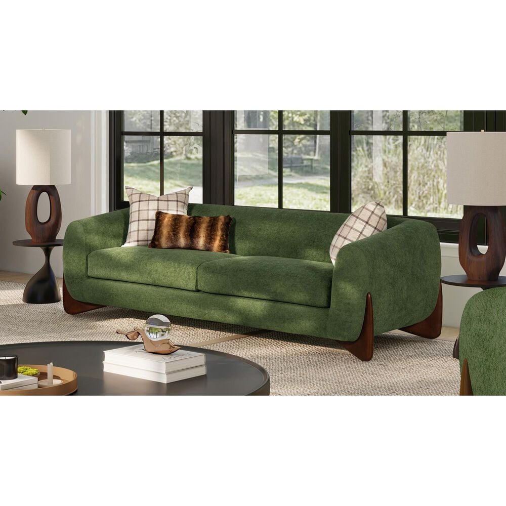 Jennifer Taylor Home Alpine Stationary Sofa in Moss Green, , large