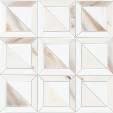 Dal-Tile Gamma Bella Blend 12"" X 12"" WINDOW Natural Stone Mosaic Sheet, , large
