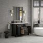 James Martin Vanities Brookfield 48" Single Bathroom Vanity in Black Onyx with 3 cm White Zeus Quartz Top and Rectangular Sink, , large