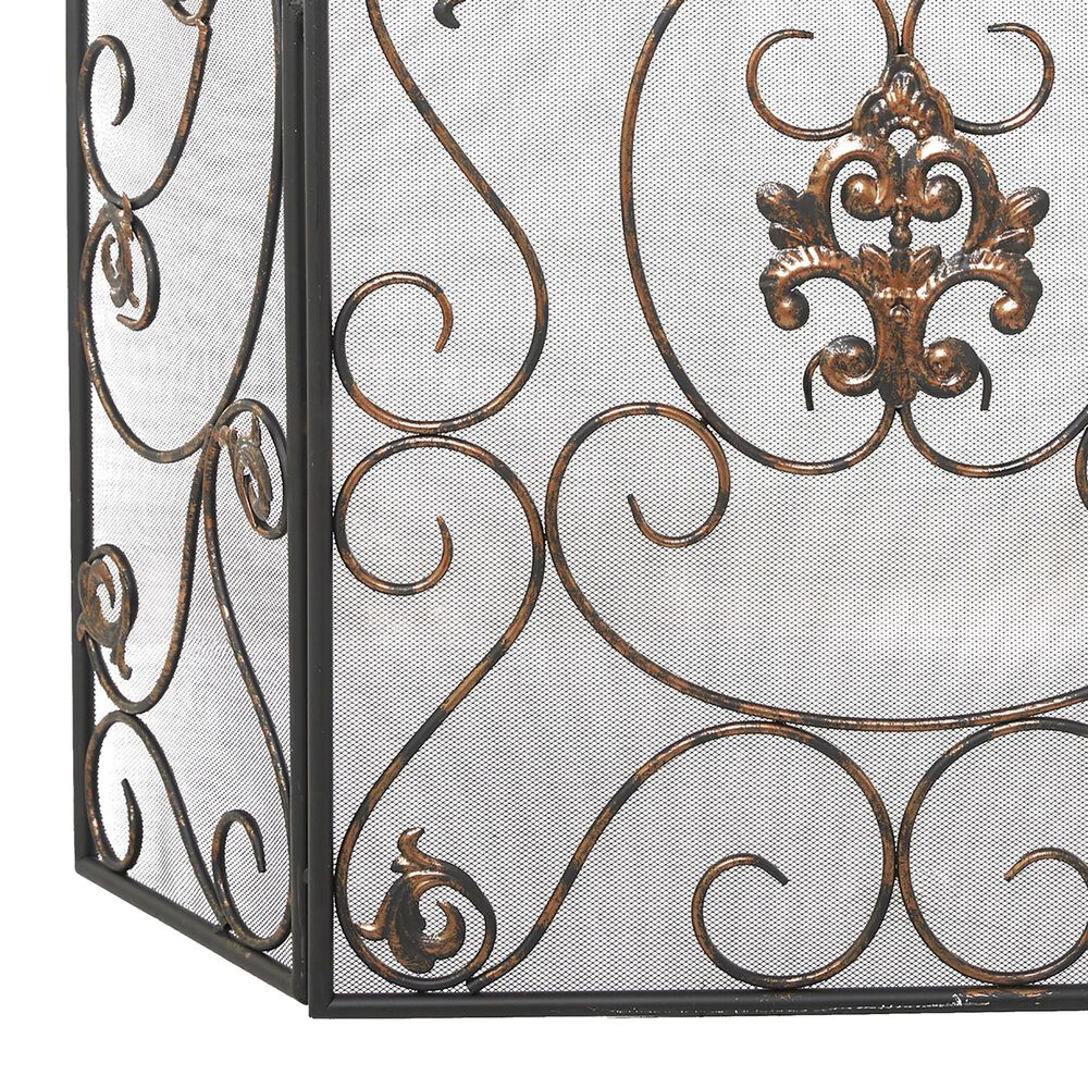 Maple and Jade 47&quot; x 30&quot; Fireplace Screen in Black, , large