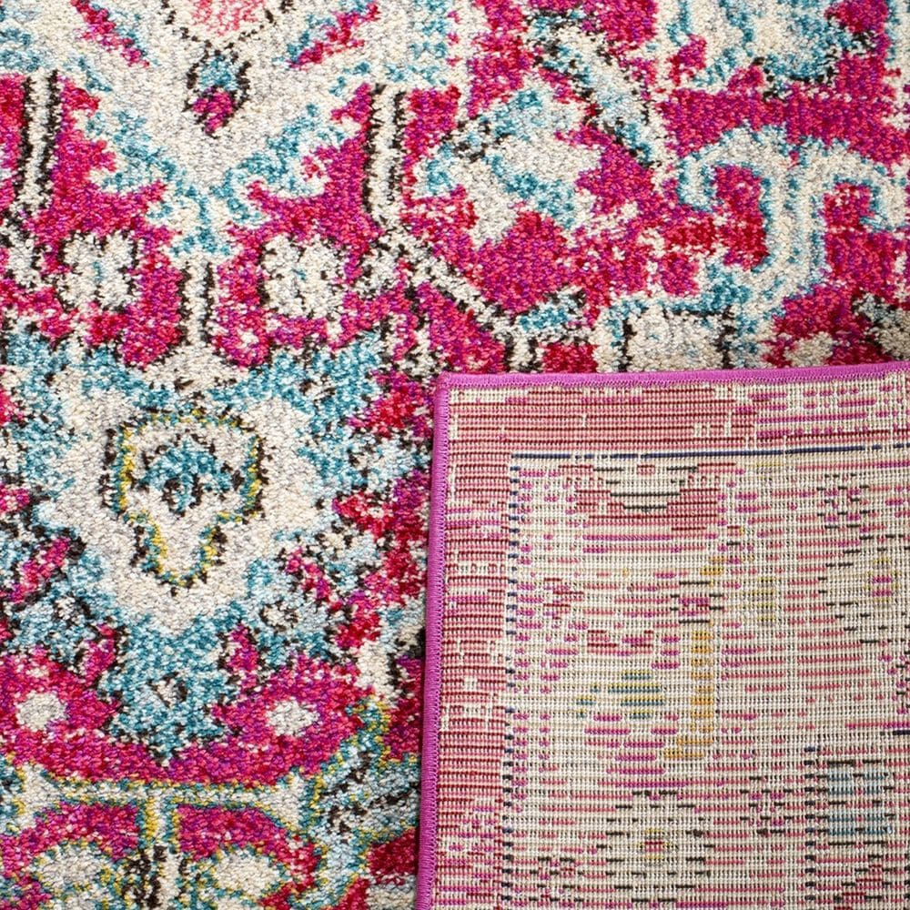 Safavieh Monaco MNC250J-28 2&#39;2&quot; x 8&#39; Fuchsia/Light Blue Runner, , large
