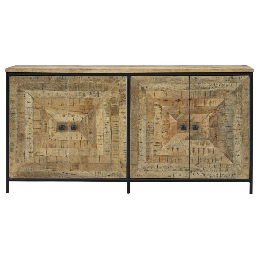 Ashley Camney Accent Cabinet in Distressed Light Brown and Black, , large