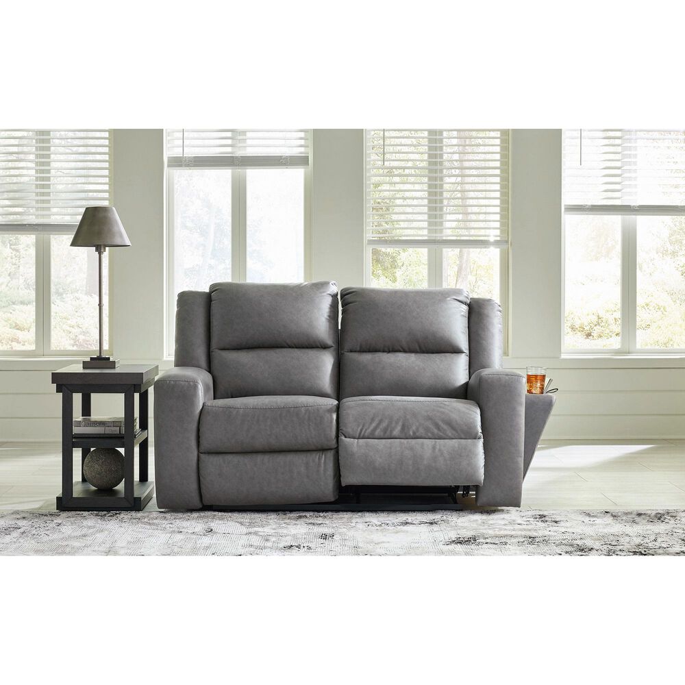 Ashley Brixworth Reclining Loveseat in Slate, , large