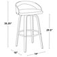 LumiSource Grotto 30" Swivel Barstool with Cream Faux Leather Upholstery in Walnut and Chrome (Set of 2), , large