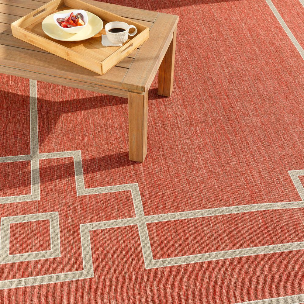 Surya Alfresco 5&#39;11&quot; x 8&#39;10&quot; Rust, Brown and Beige Indoor/Outdoor Area Rug, , large