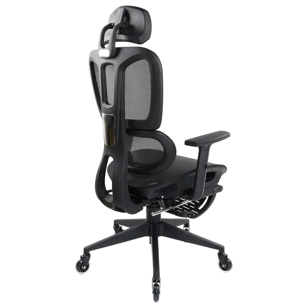 Rta Products Llc Ultimate Reclining Ergonomic Mesh Office Chair with Lumbar Support and Footrest in Black, , large