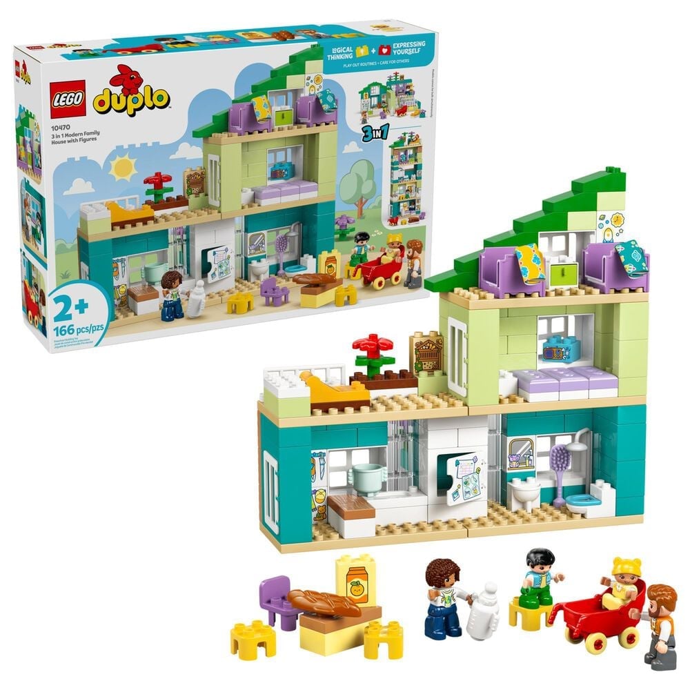 LEGO Duplo 3-In-1 Modern Family House with Figures Building Set, , large