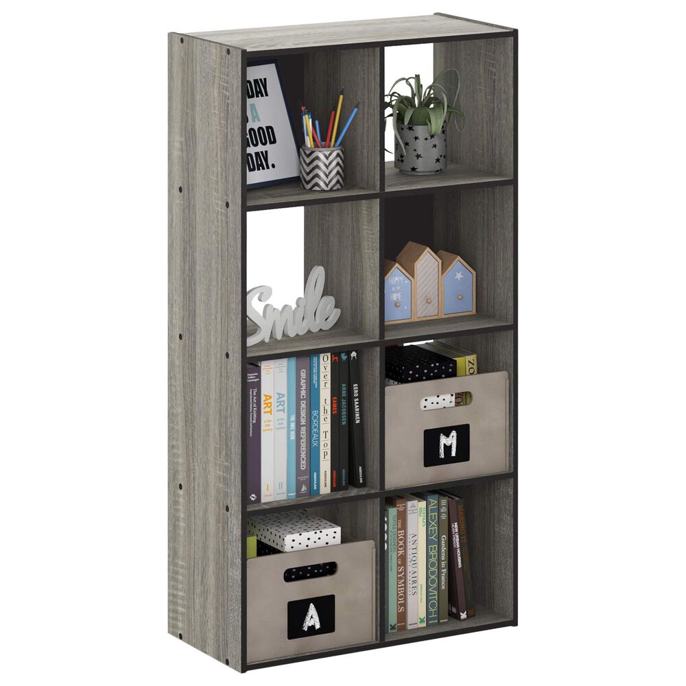 HOMLUX 8-Cube Cubic Shelf Storage Bookcase in French Oak, , large