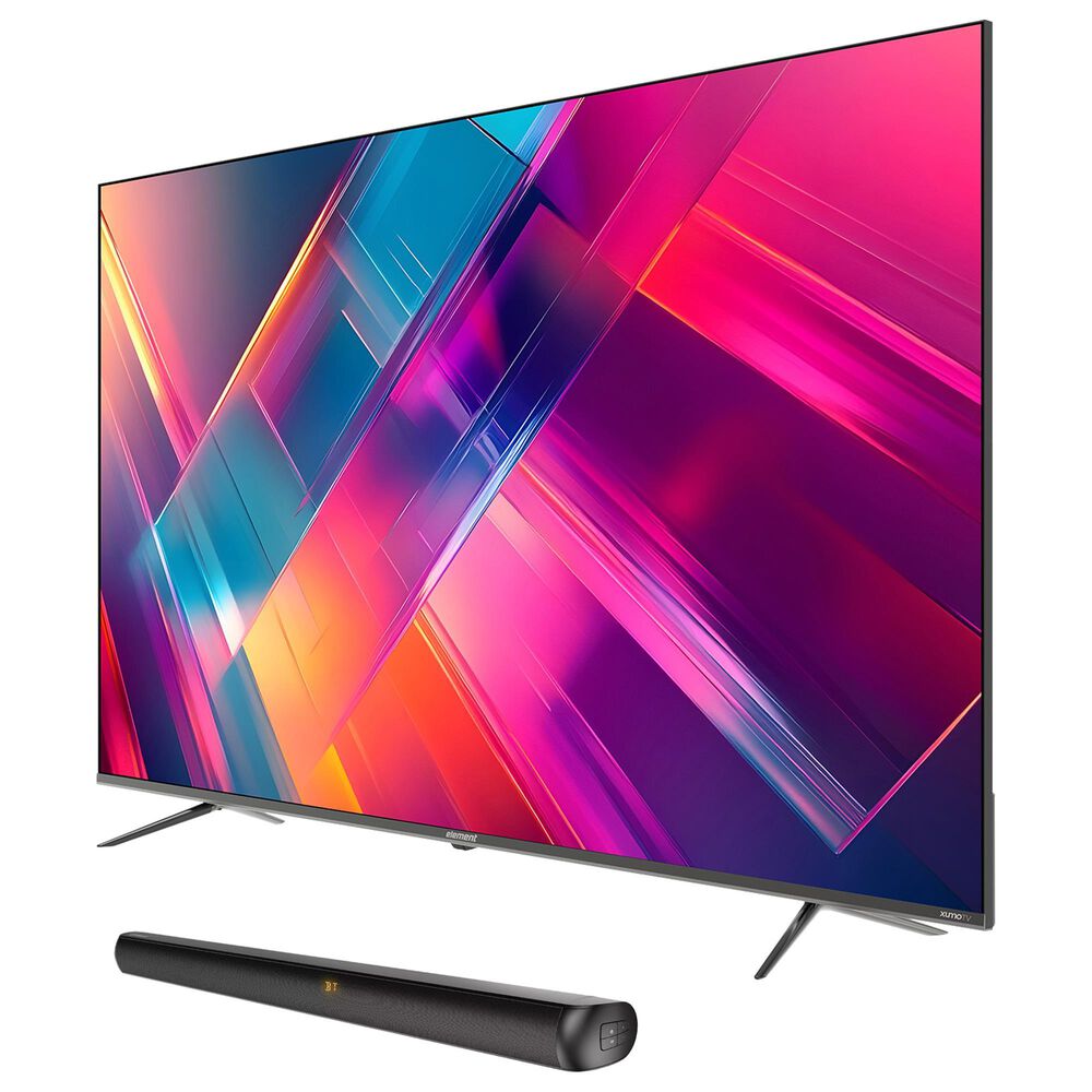 Element 75" Class Revolution Series 4K UHD HDR Frameless - Smart Xumo TV with 2.0 Soundbar in Black, , large