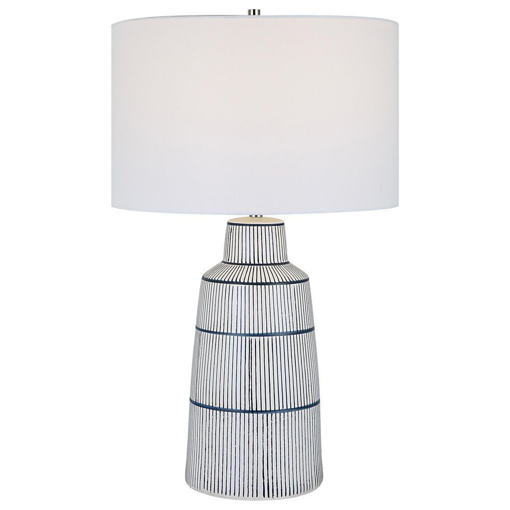 Uttermost Breton Table Lamp in White and Navy Blue, , large