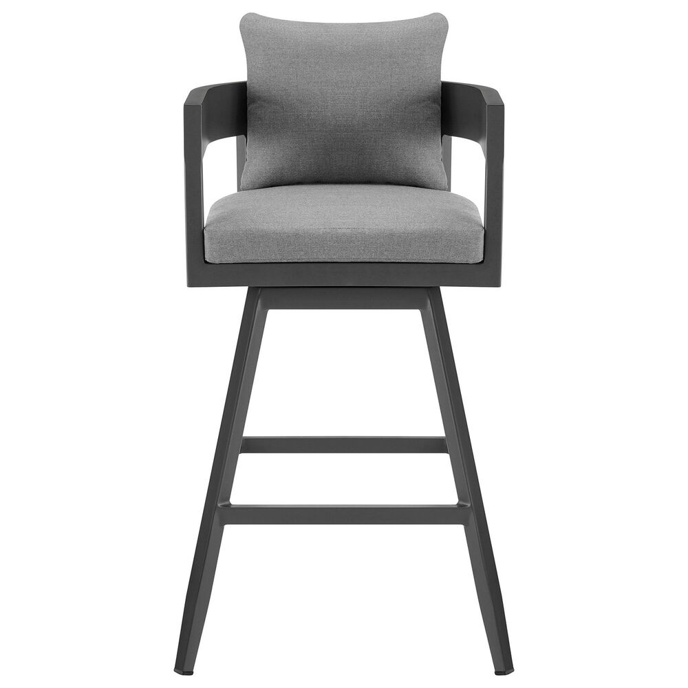 Blue River Menorca Patio Swivel Counter Height Bar Stool in Dark Gray, , large