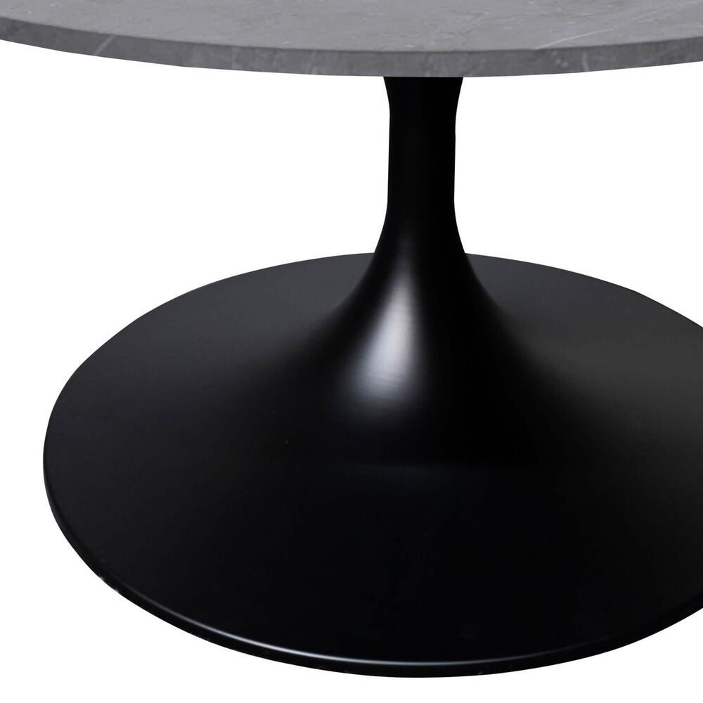 Leisuremod Verve 27&quot; Coffee Table with Sintered Stone Top in Black and Grey, , large