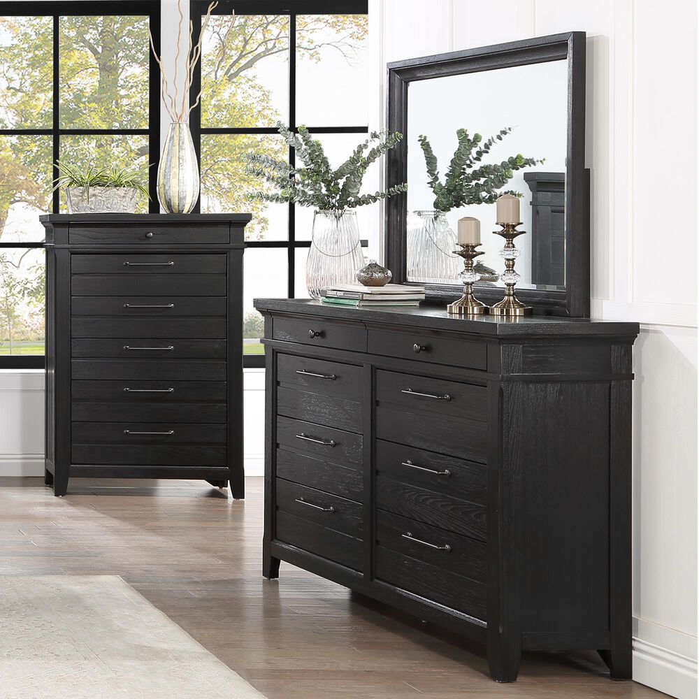 Davis International Traditional Dresser Only in Lightly Distressed Black, , large