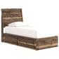 Ashley Chirason Twin Panel Bed with Storage in Brown, , large