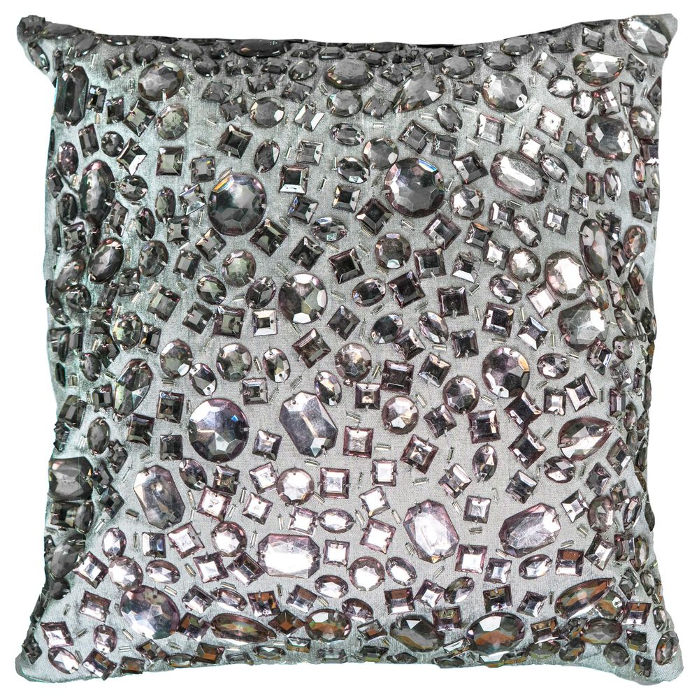 Rizzy Home Hand Jeweled 12" Pillow in Silver, , large