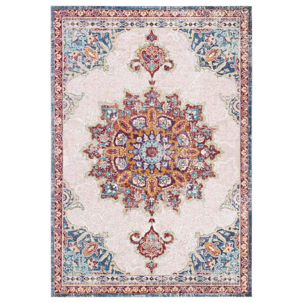 Safavieh Aria Oriental 3" x 5" Ivory and Navy Area Rug, , large