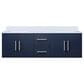 Lexora Home Geneva 60" Double Bathroom Vanity in Navy Blue with 2 cm White Quartz Top and Rectangular Sinks, , large