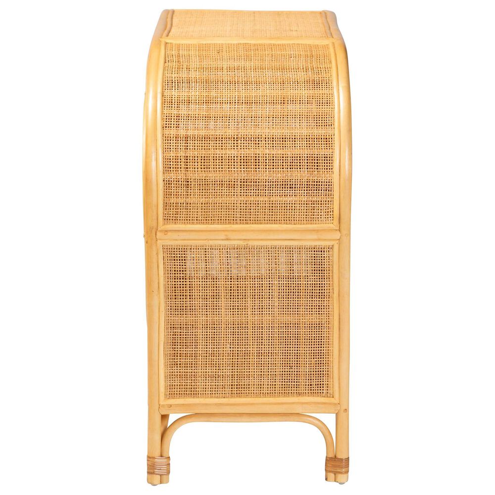 Baxton Studio Ovalet 2-Door Rattan Sideboard in Natural Brown, , large