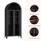 GARVEE 63" Arched Kitchen Pantry Cabinet in Black, , large