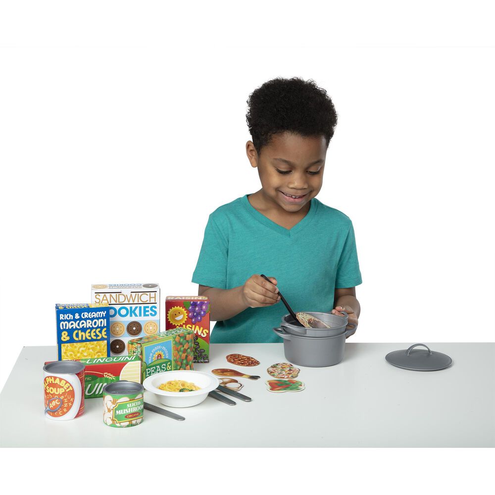 Melissa &amp; Doug Deluxe Kitchen Collection Cooking and Play Food Set, , large