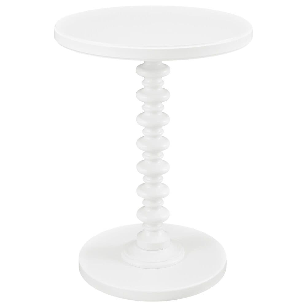 Linon Home Decor Aurora Round Side Table in White, , large
