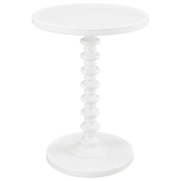 Linon Home Decor Aurora Round Side Table in White, , large
