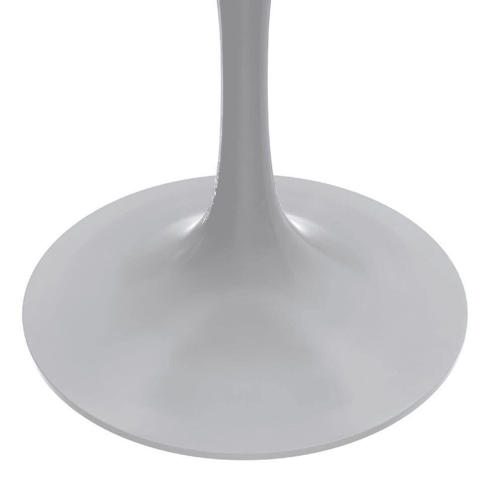 Leisuremod LeisureMod Verve Collection 27 Round Dining Table, White Base with Light Natural Wood MDF Top, , large